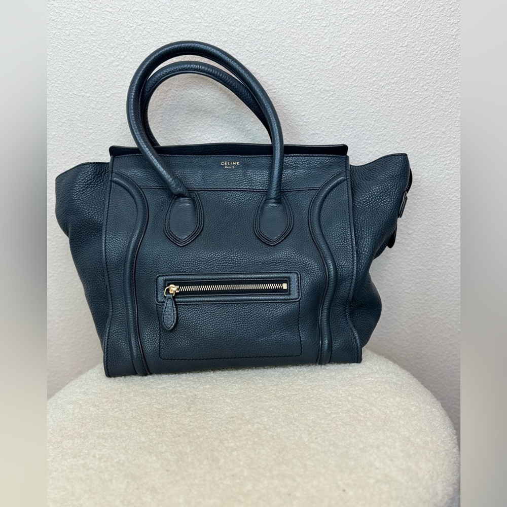 Celine Leather Luggage Phantom Tote in Charcoal - Picture 2 of 16
